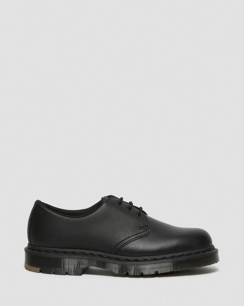 Men's Dr Martens 1461 Mono Slip Resistant Work Shoes Black | AU 653PJJ